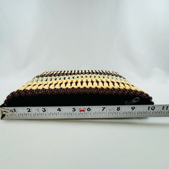 Handcrafted Fully Beaded Purse With Handle Multicolor Unused Statement Piece - Picture 7 of 9